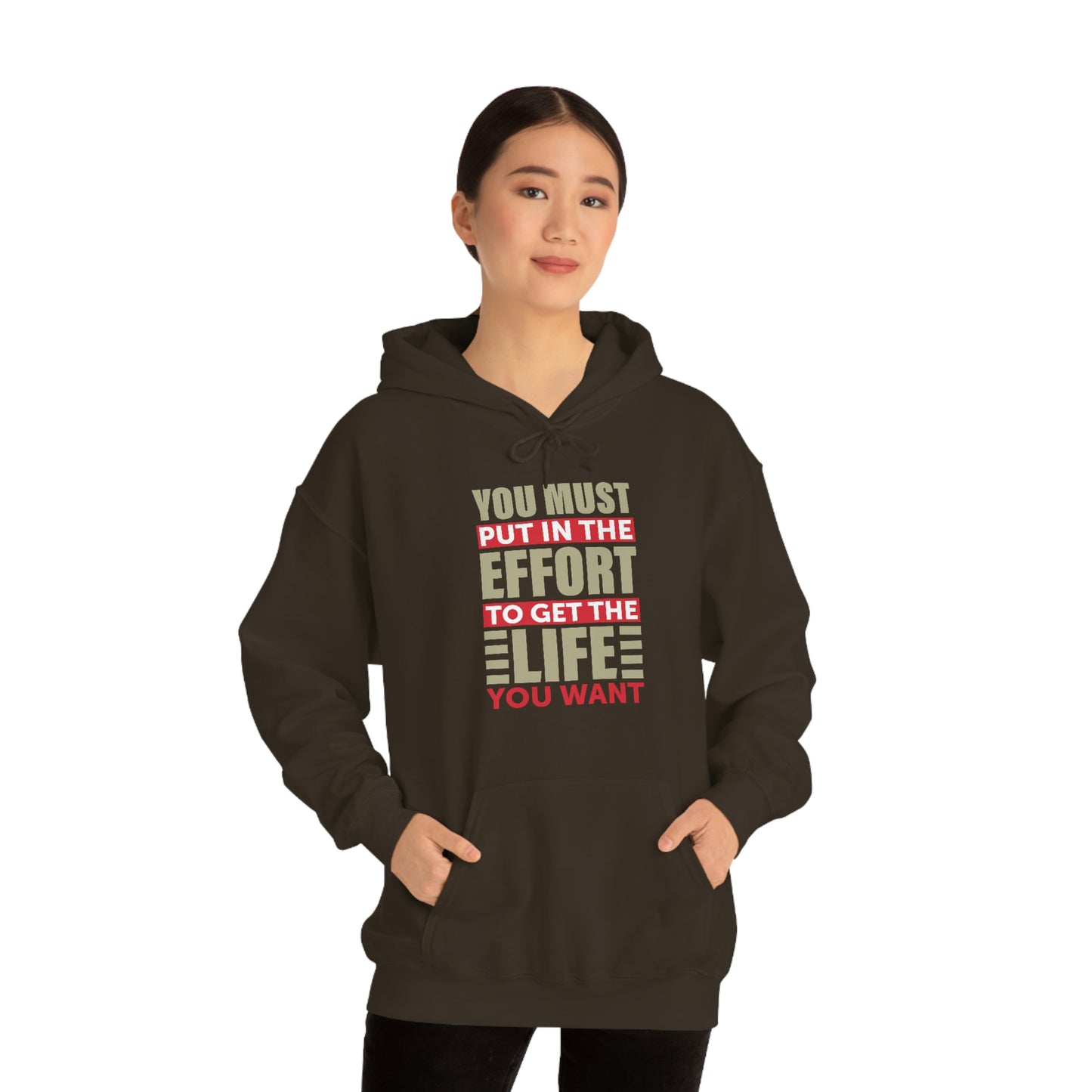 Andrew Tate Quote Hoodie: You must put in the effort to get the life you want Unisex Heavy Blend™ Hooded Sweatshirt