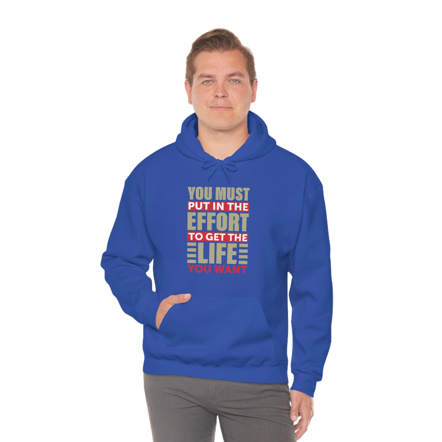 Andrew Tate Quote Hoodie: You must put in the effort to get the life you want Unisex Heavy Blend™ Hooded Sweatshirt