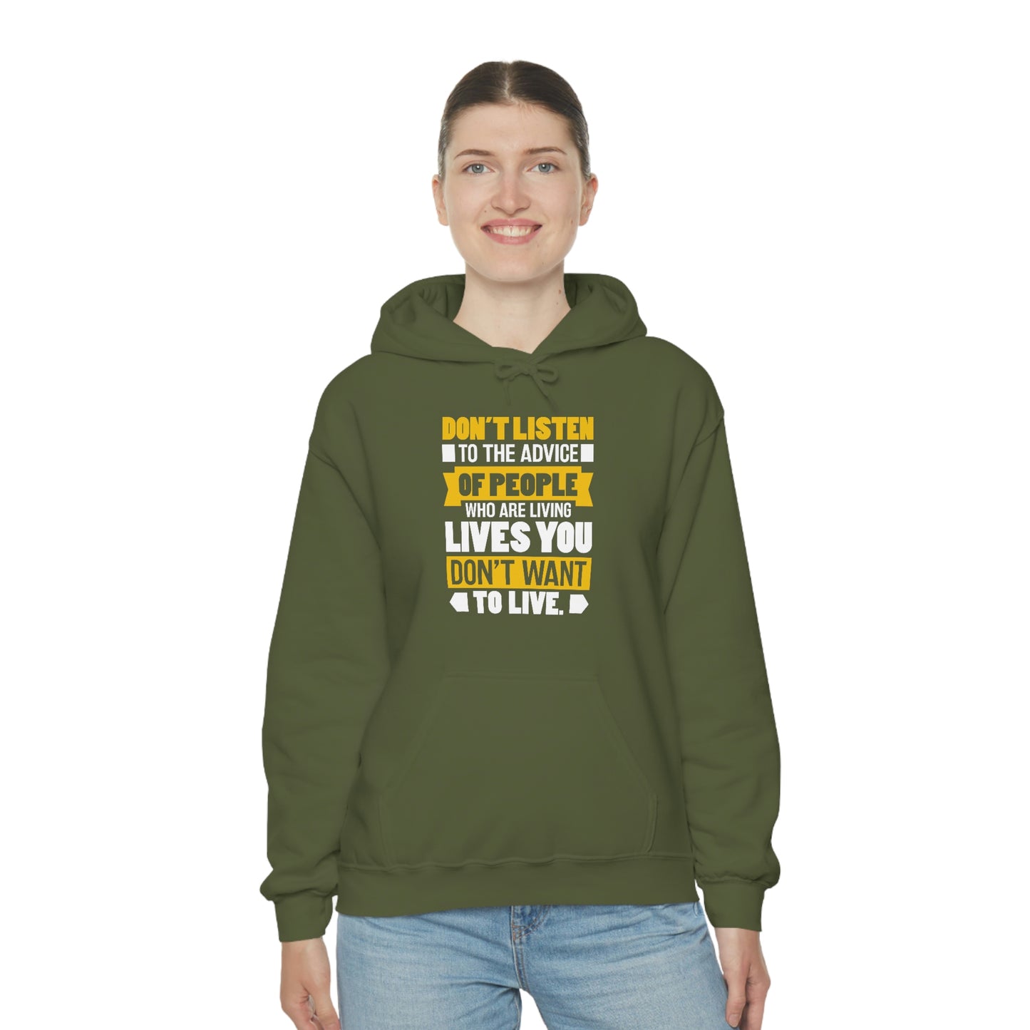 Andrew Tate Quote Hoodies: Don't listen to the advice of people who are living lives you don't want to live Andrew Tate Heavy Blend™ Hooded Sweatshirt