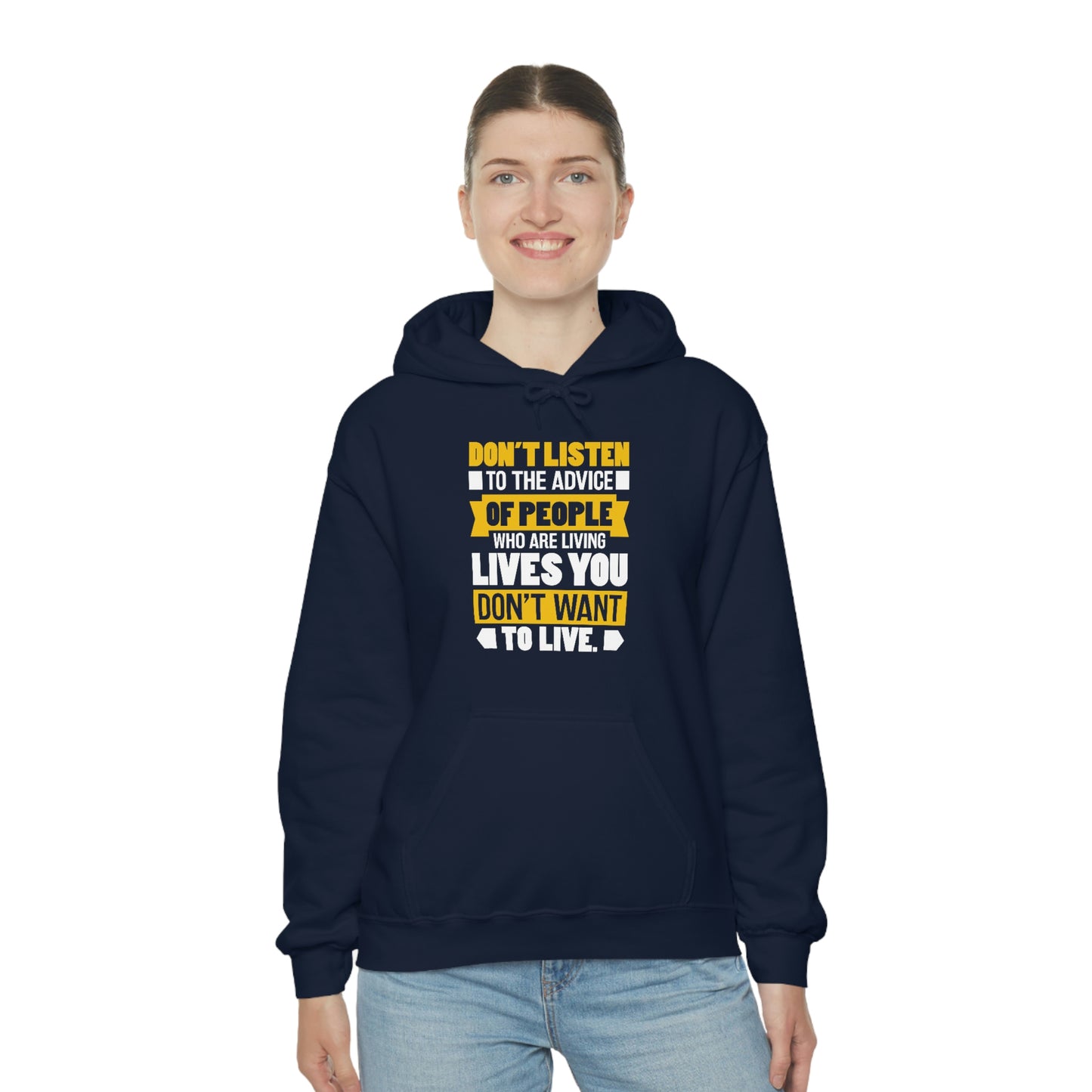 Andrew Tate Quote Hoodies: Don't listen to the advice of people who are living lives you don't want to live Andrew Tate Heavy Blend™ Hooded Sweatshirt