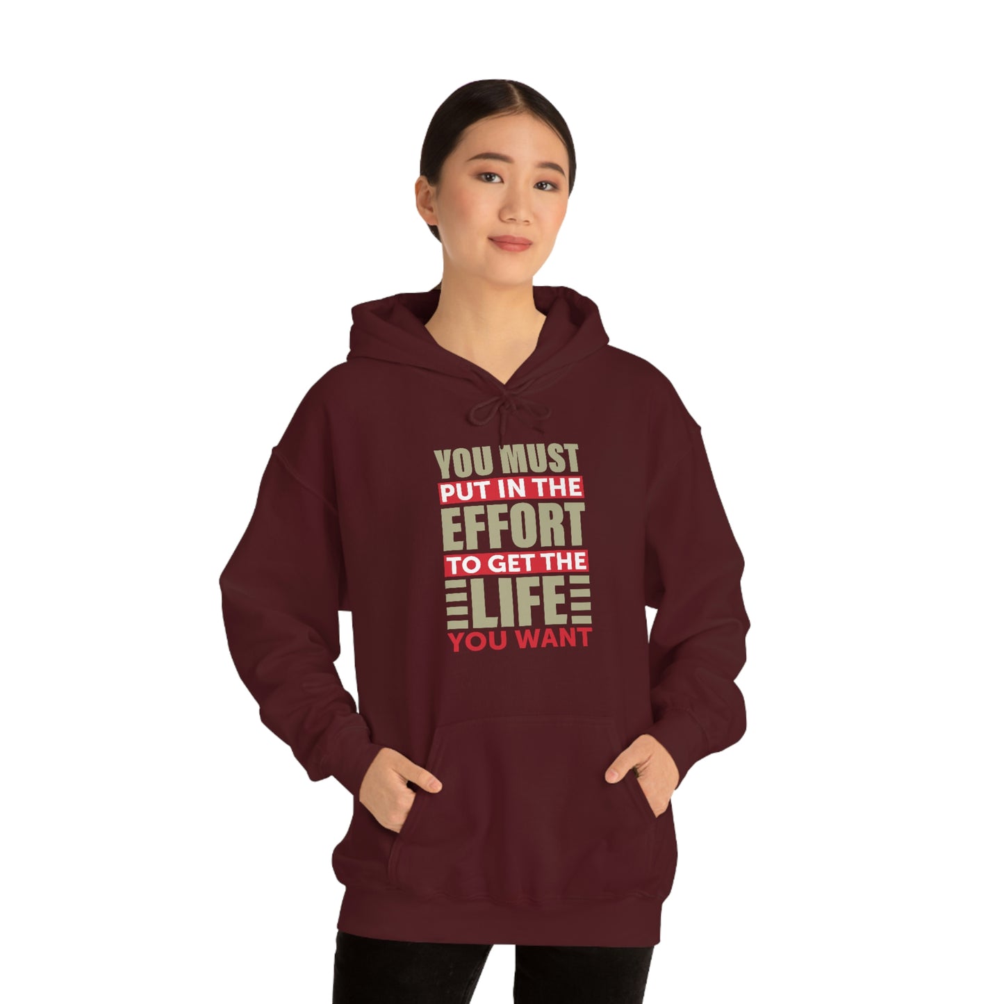 Andrew Tate Quote Hoodie: You must put in the effort to get the life you want Unisex Heavy Blend™ Hooded Sweatshirt