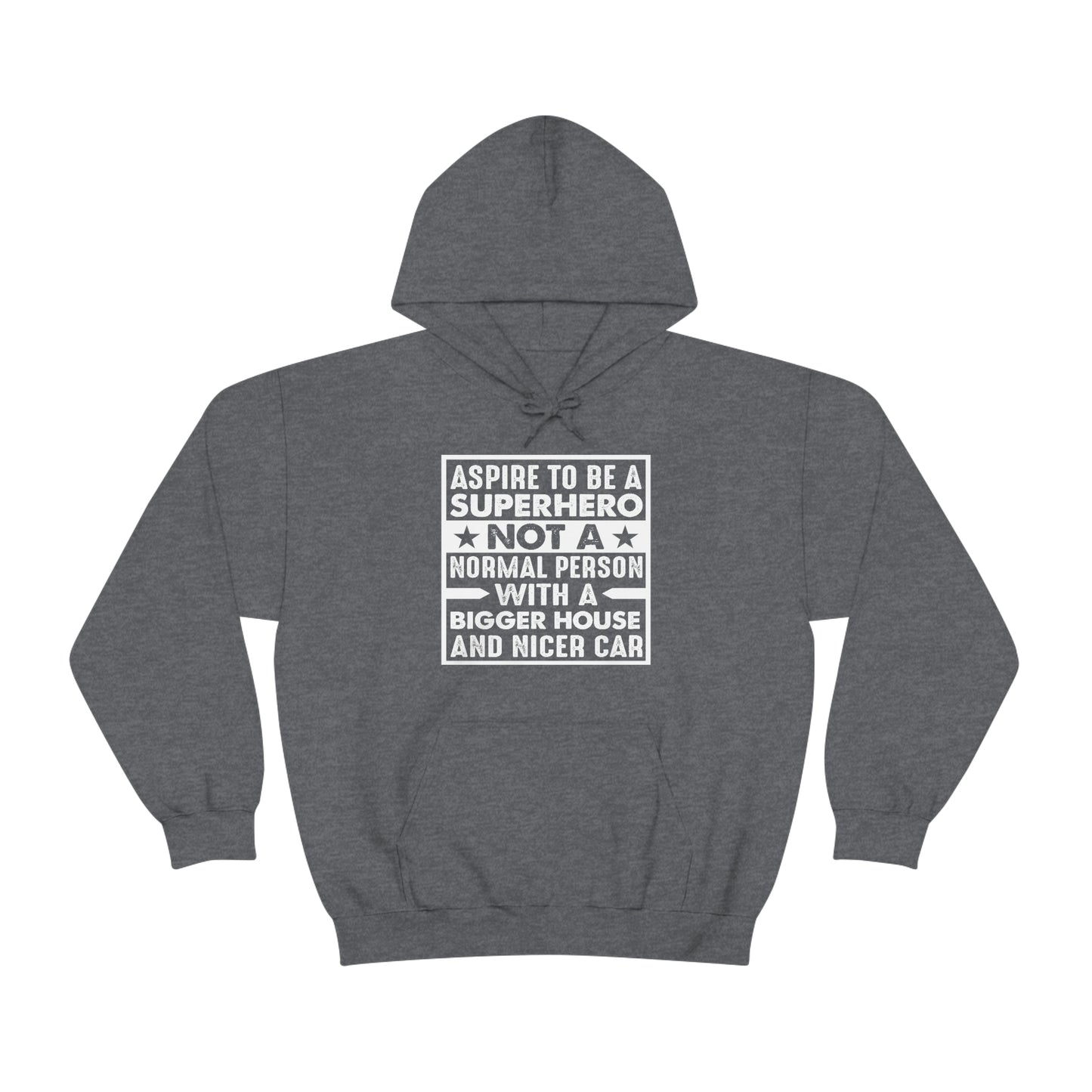 Andrew Tate Quote Hoodie: “Aspire to be a superhero”  Unisex Heavy Blend™ Hooded Sweatshirt