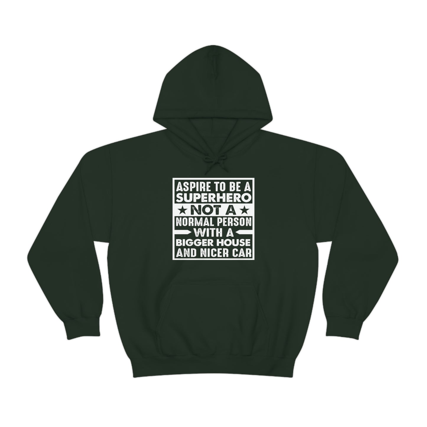 Andrew Tate Quote Hoodie: “Aspire to be a superhero”  Unisex Heavy Blend™ Hooded Sweatshirt