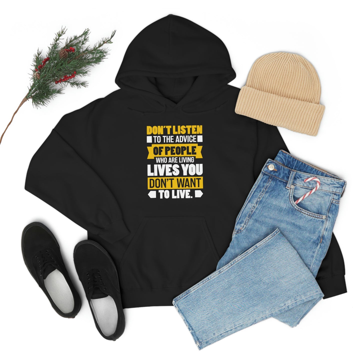 Andrew Tate Quote Hoodies: Don't listen to the advice of people who are living lives you don't want to live Andrew Tate Heavy Blend™ Hooded Sweatshirt