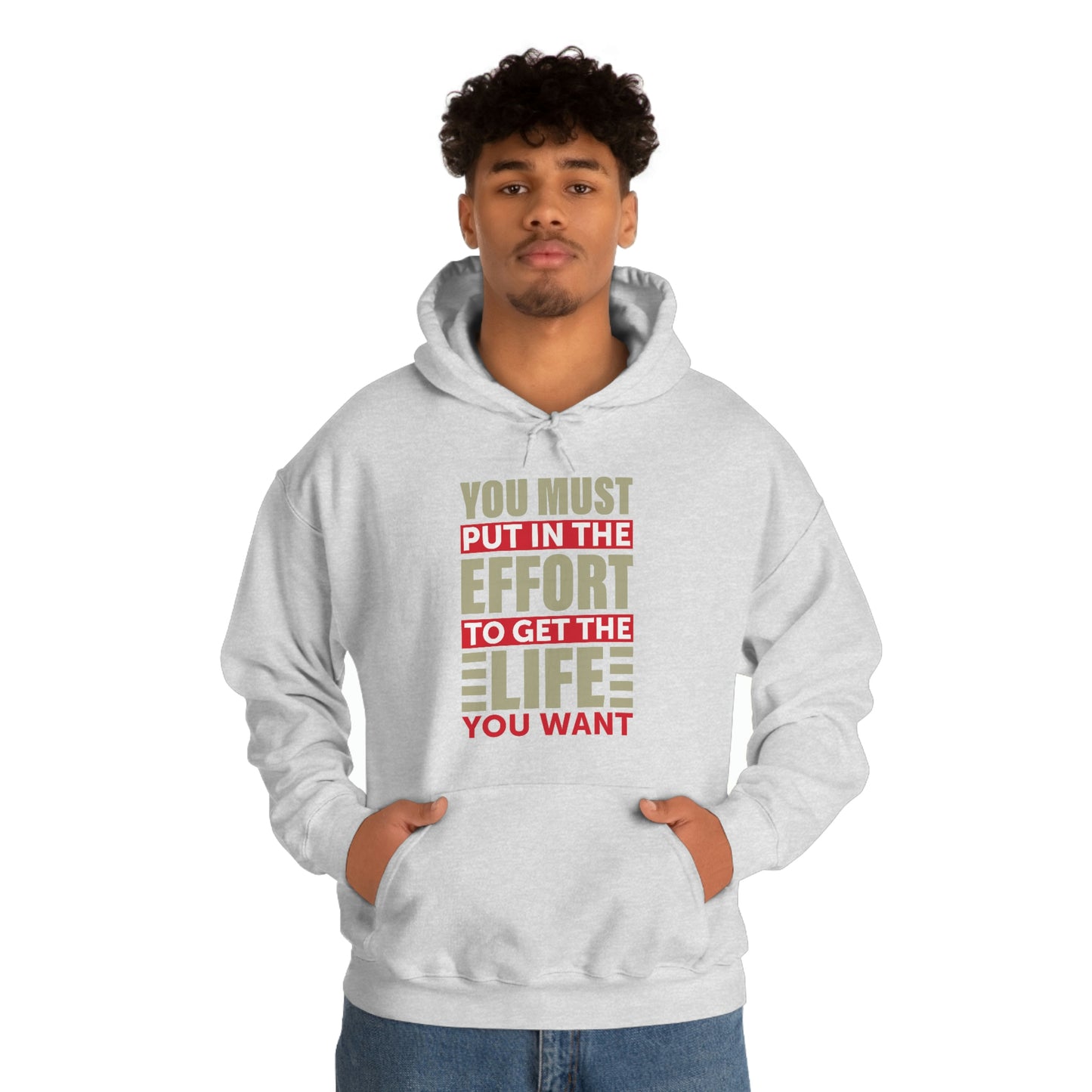 Andrew Tate Quote Hoodie: You must put in the effort to get the life you want Unisex Heavy Blend™ Hooded Sweatshirt