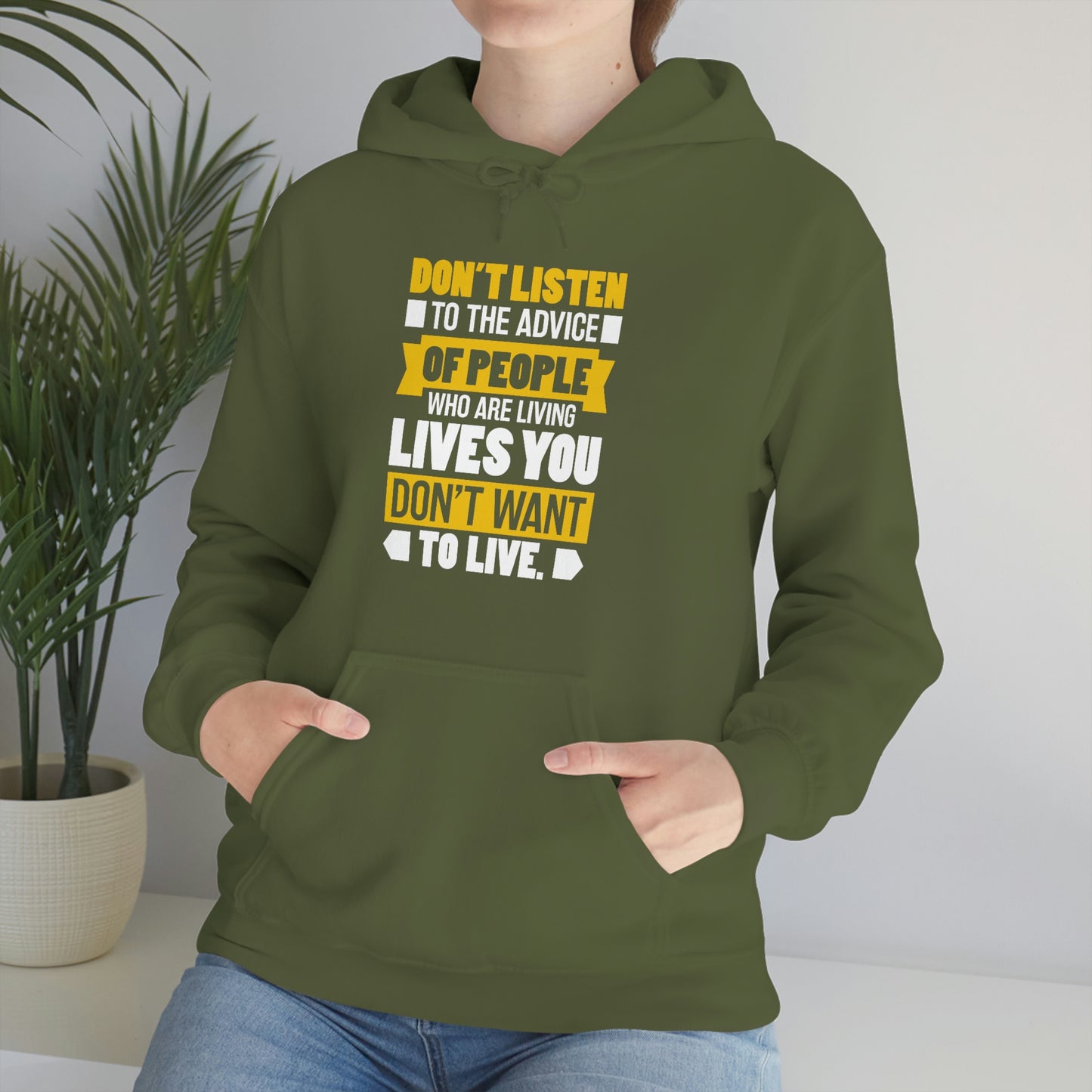 Andrew Tate Quote Hoodies: Don't listen to the advice of people who are living lives you don't want to live Andrew Tate Heavy Blend™ Hooded Sweatshirt