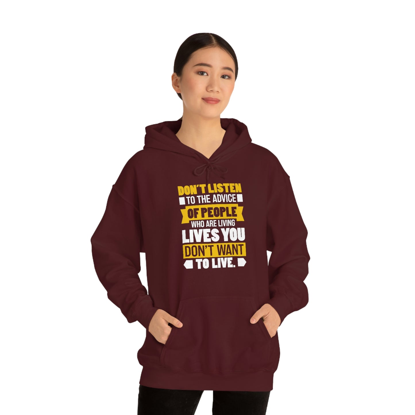 Andrew Tate Quote Hoodies: Don't listen to the advice of people who are living lives you don't want to live Andrew Tate Heavy Blend™ Hooded Sweatshirt