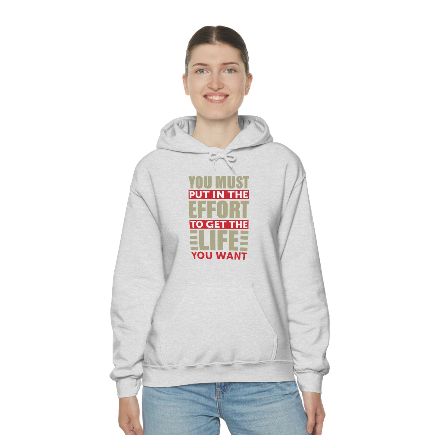 Andrew Tate Quote Hoodie: You must put in the effort to get the life you want Unisex Heavy Blend™ Hooded Sweatshirt