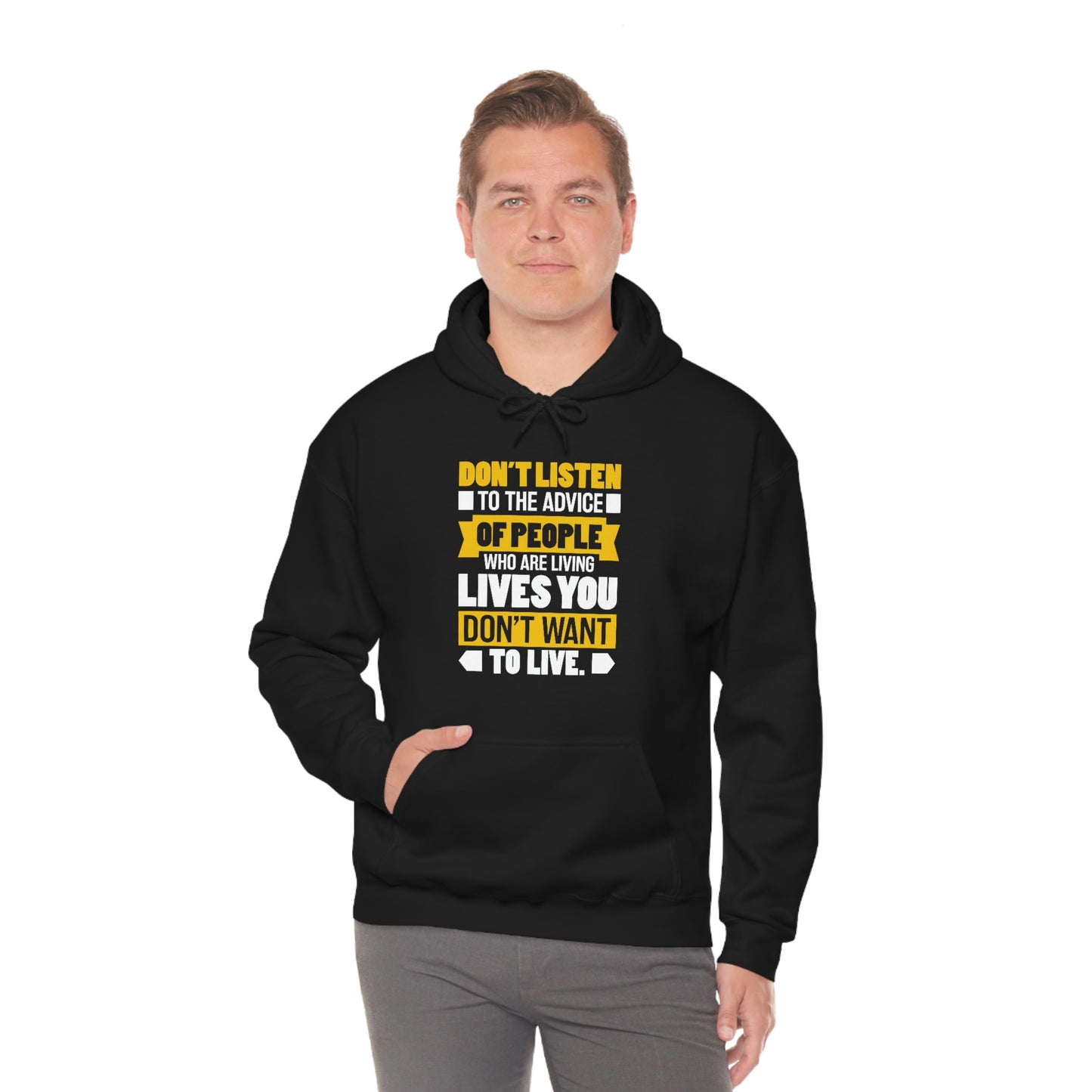 Andrew Tate Quote Hoodies: Don't listen to the advice of people who are living lives you don't want to live Andrew Tate Heavy Blend™ Hooded Sweatshirt