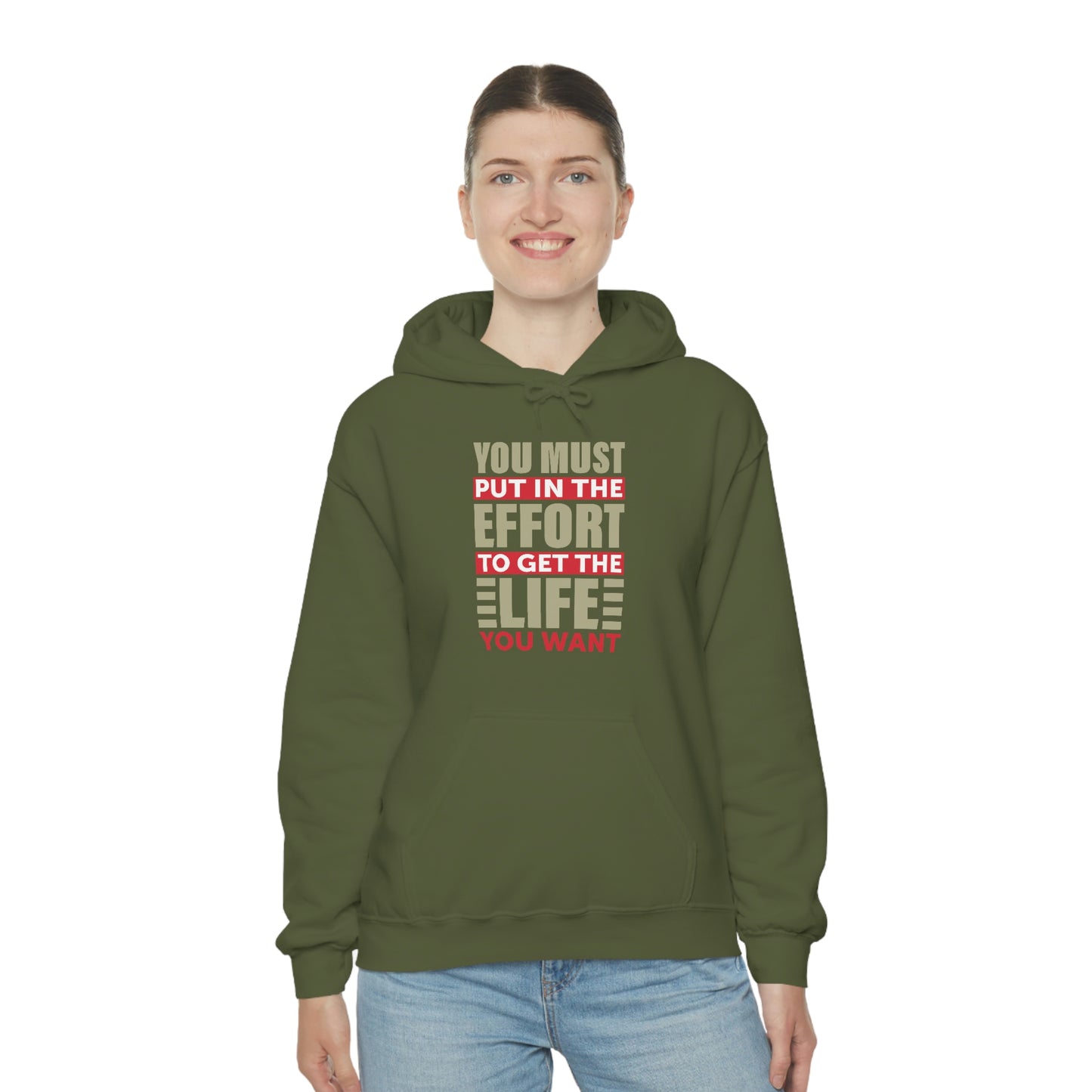 Andrew Tate Quote Hoodie: You must put in the effort to get the life you want Unisex Heavy Blend™ Hooded Sweatshirt