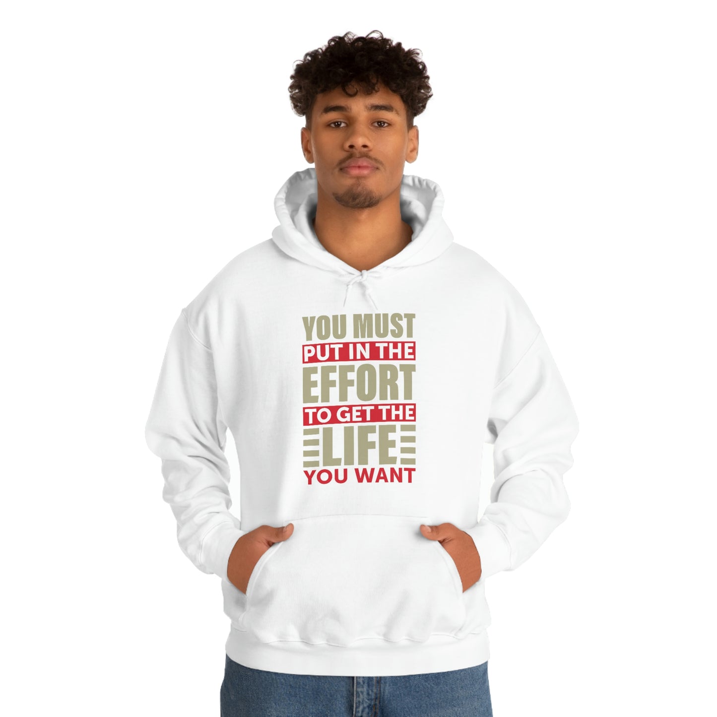 Andrew Tate Quote Hoodie: You must put in the effort to get the life you want Unisex Heavy Blend™ Hooded Sweatshirt