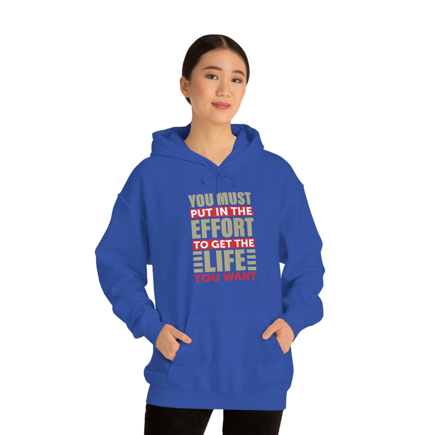 Andrew Tate Quote Hoodie: You must put in the effort to get the life you want Unisex Heavy Blend™ Hooded Sweatshirt