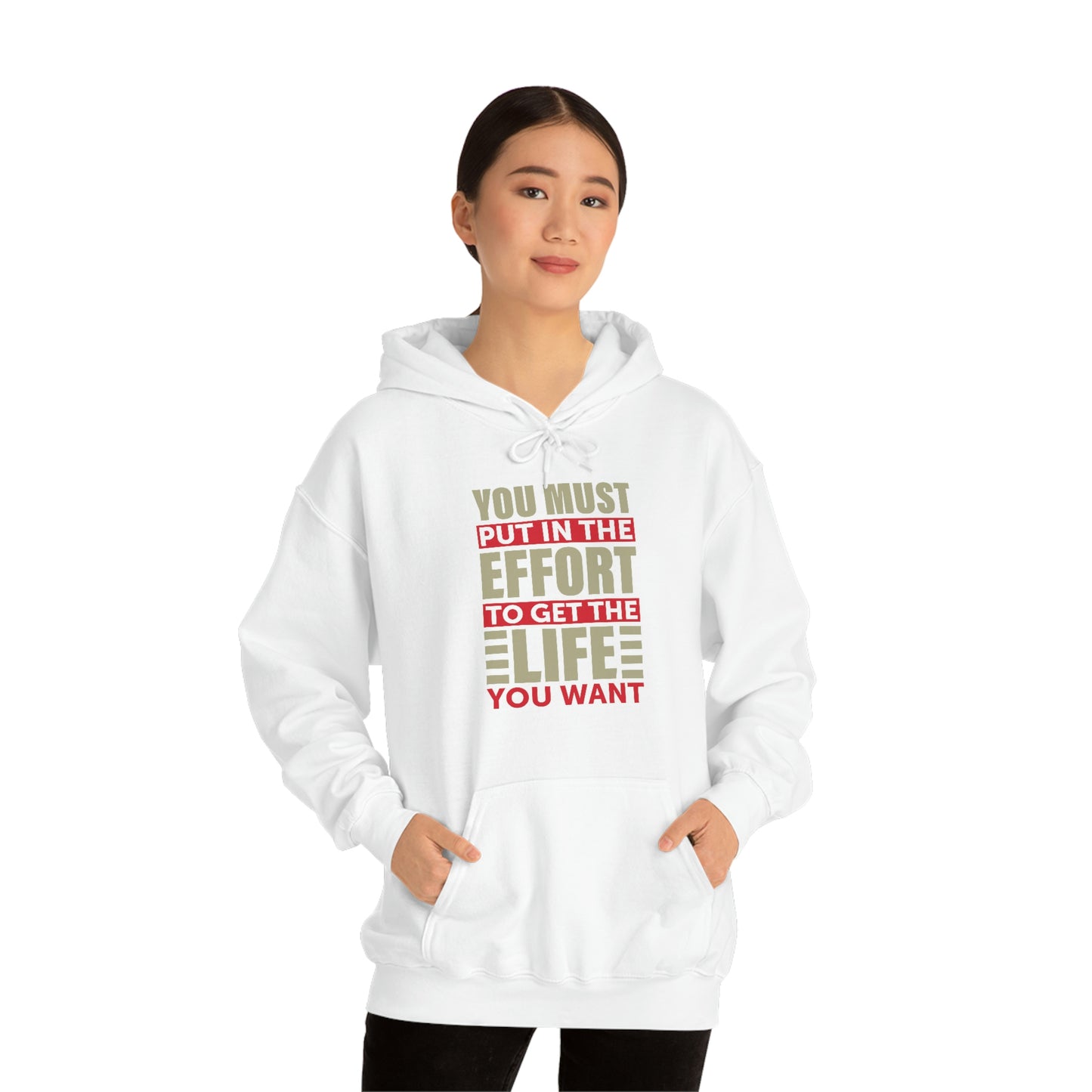 Andrew Tate Quote Hoodie: You must put in the effort to get the life you want Unisex Heavy Blend™ Hooded Sweatshirt