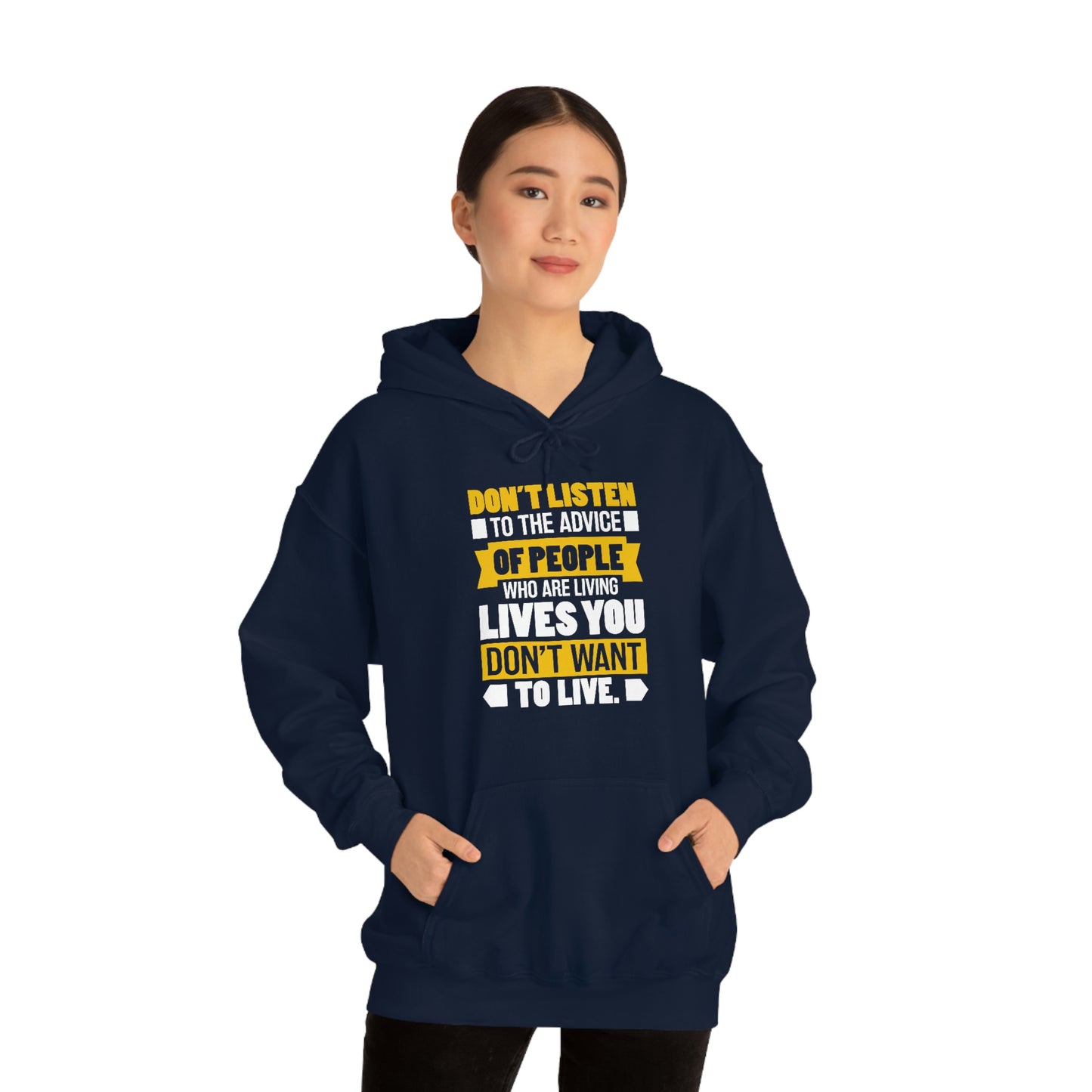 Andrew Tate Quote Hoodies: Don't listen to the advice of people who are living lives you don't want to live Andrew Tate Heavy Blend™ Hooded Sweatshirt