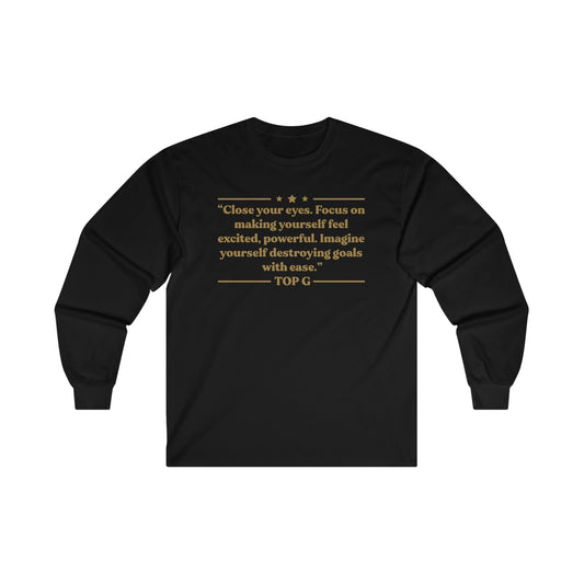 Andrew Tate Quote Long Sleeve T-Shirt: Unlock Success with Top G's Timeless Wisdom  Andrew Tate Long Sleeve Tee