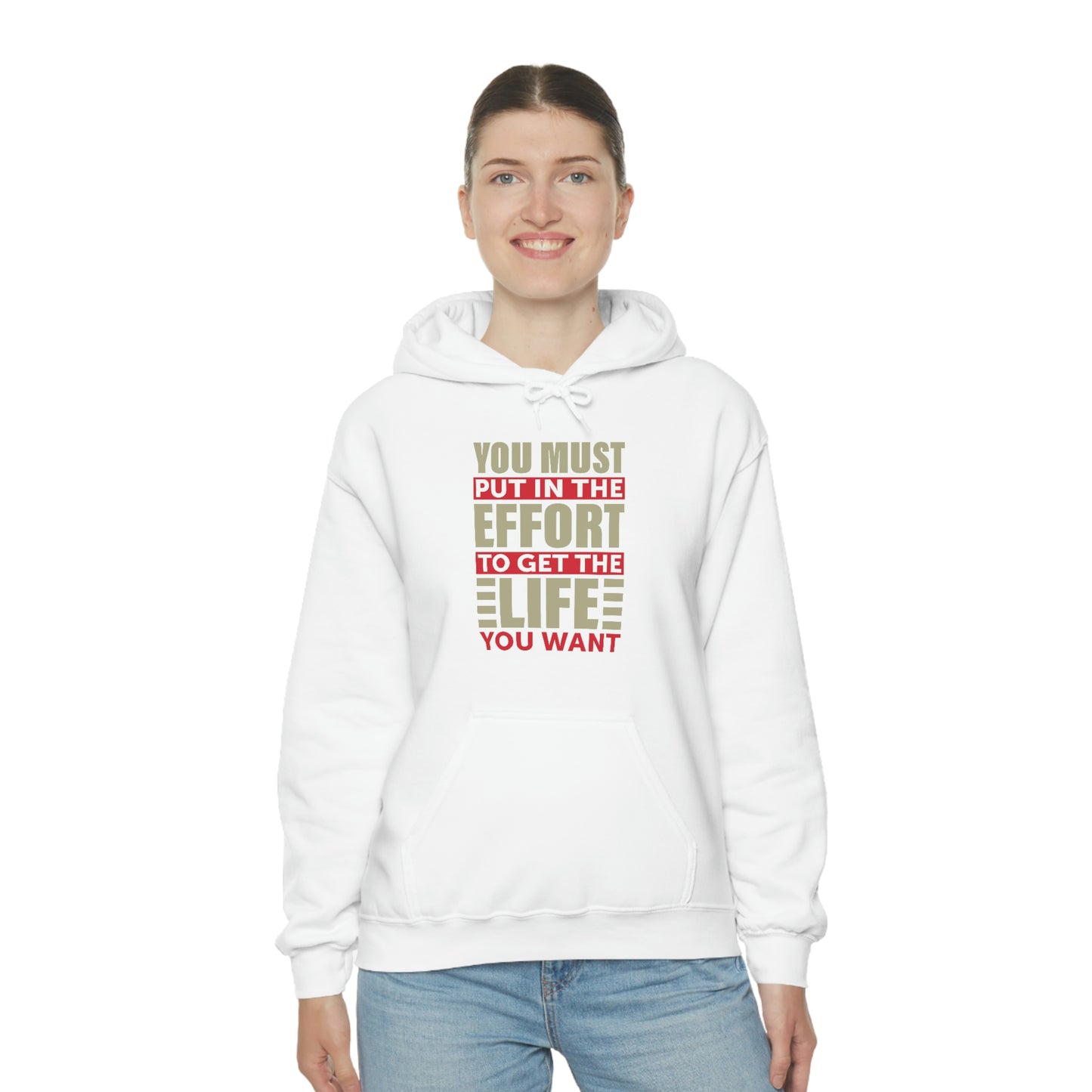 Andrew Tate Quote Hoodie: You must put in the effort to get the life you want Unisex Heavy Blend™ Hooded Sweatshirt