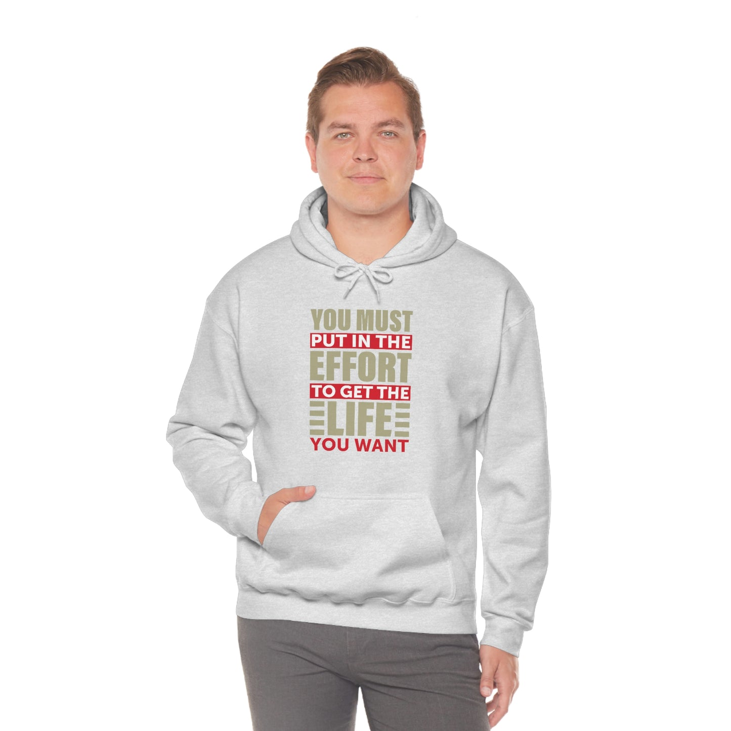 Andrew Tate Quote Hoodie: You must put in the effort to get the life you want Unisex Heavy Blend™ Hooded Sweatshirt