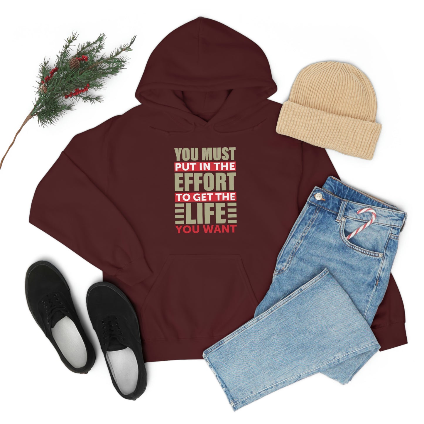 Andrew Tate Quote Hoodie: You must put in the effort to get the life you want Unisex Heavy Blend™ Hooded Sweatshirt