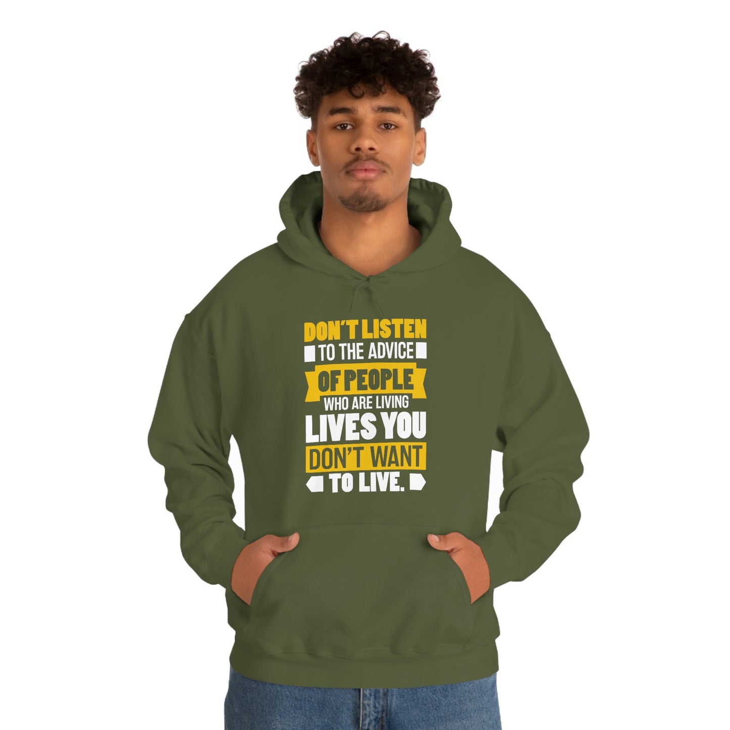 Andrew Tate Quote Hoodies: Don't listen to the advice of people who are living lives you don't want to live Andrew Tate Heavy Blend™ Hooded Sweatshirt