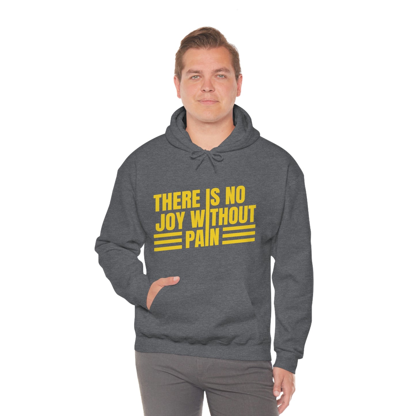 Andrew Tate Quote Hoodie: “There is no joy without pain” Andrew Tate Heavy Blend™ Hooded Sweatshirt