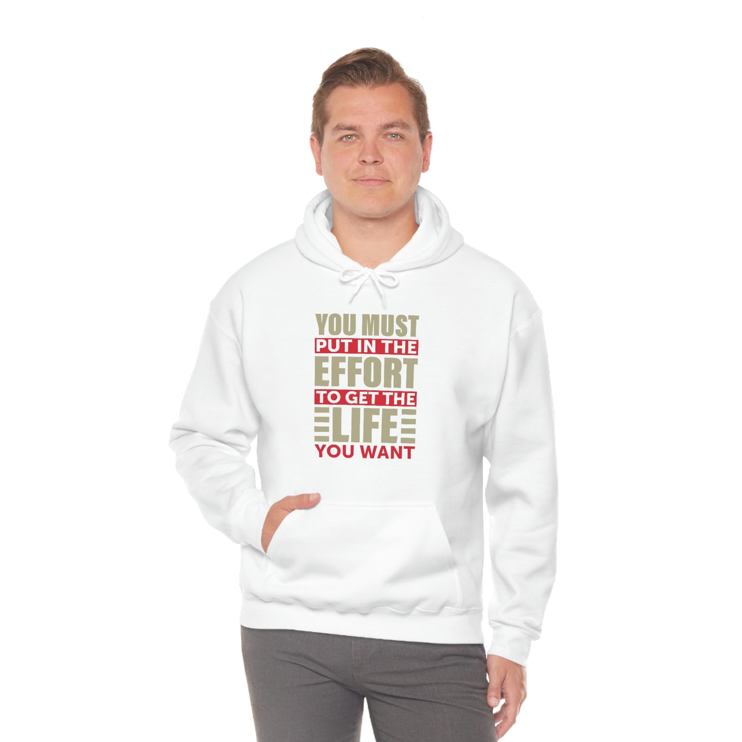 Andrew Tate Quote Hoodie: You must put in the effort to get the life you want Unisex Heavy Blend™ Hooded Sweatshirt