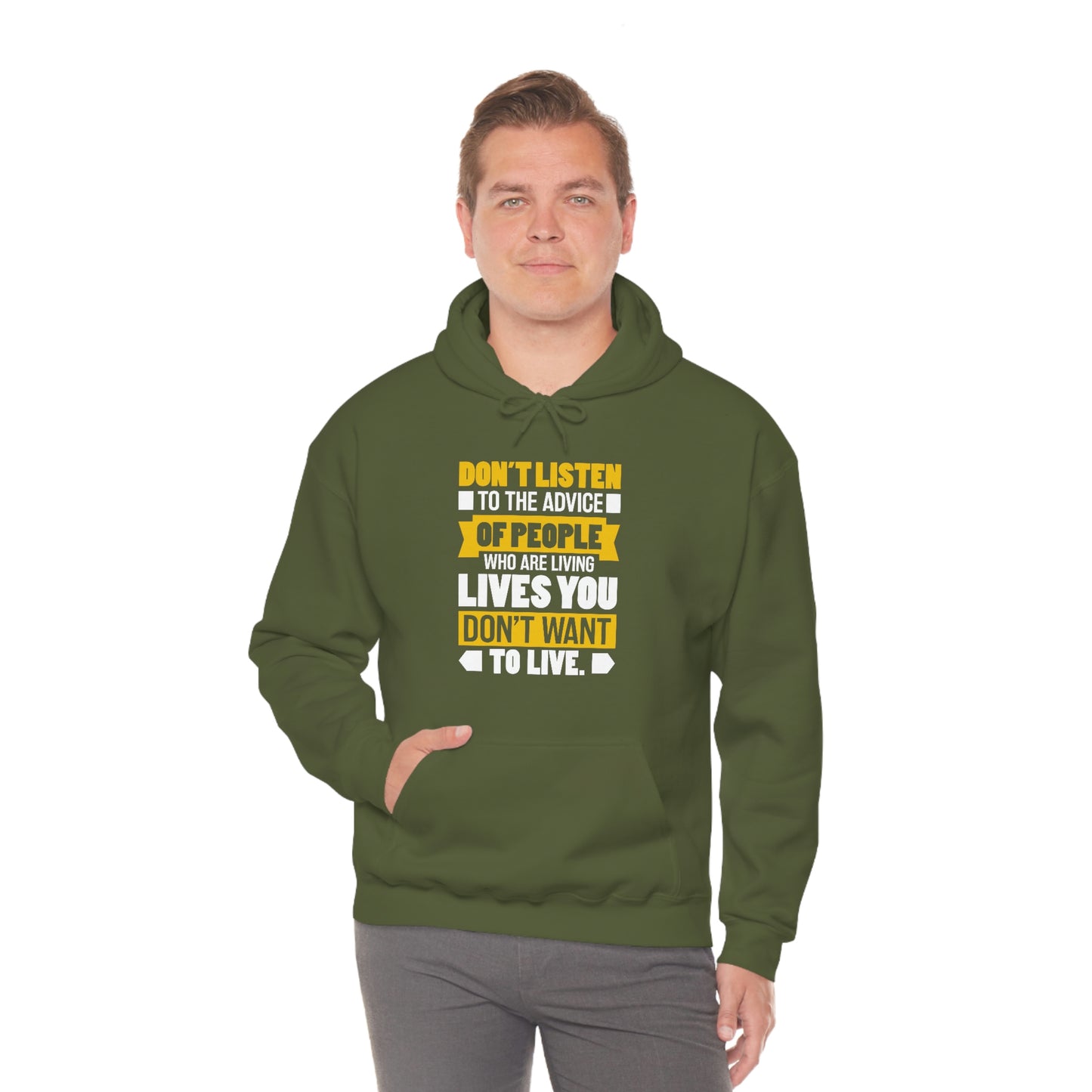 Andrew Tate Quote Hoodies: Don't listen to the advice of people who are living lives you don't want to live Andrew Tate Heavy Blend™ Hooded Sweatshirt