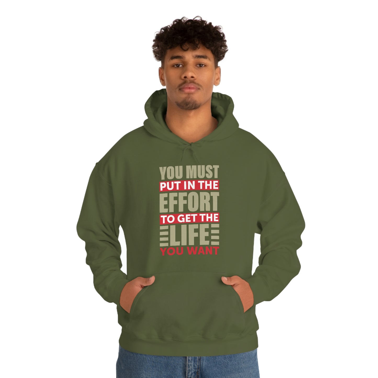 Andrew Tate Quote Hoodie: You must put in the effort to get the life you want Unisex Heavy Blend™ Hooded Sweatshirt